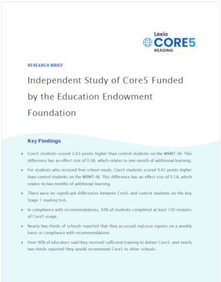 An Independent Study of Lexia Core5 Reading Cover